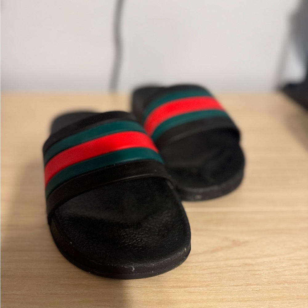 Not sure if real Gucci Black Slides with Red and Green Stripes